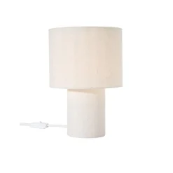 PR Home bordlampe Leah, beige, høyde 28 cm, tekstil Discount
