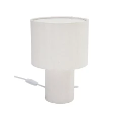 PR Home bordlampe Leah, beige, høyde 28 cm, tekstil Discount
