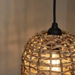 PR Home hengelampe Cebu, Ø 17 cm, Lampakanay, naturbrun| Pendellamper