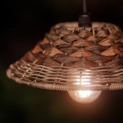 PR Home utendørs pendellampe LIS, brun, støpsel, Ø 27 cm Clearance