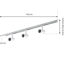 PRIOS 1 lyskilde skinnesystem Jorell, hvit, 3 lyskilder, GU10| Skinnesystem