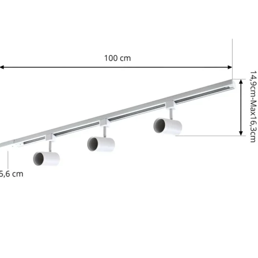 PRIOS 1 lyskilde skinnesystem Jorell, hvit, 3 lyskilder, GU10| Skinnesystem
