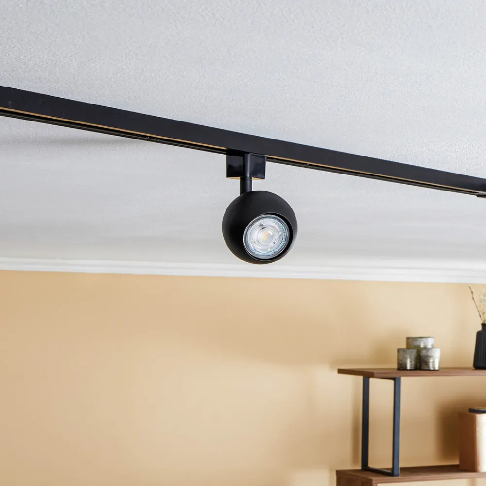 PRIOS Felipo 1-faset skinnespotlight, svart Best