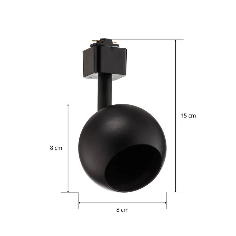 PRIOS Felipo 1-faset skinnespotlight, svart Best