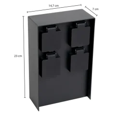 PRIOS Foranda energisøyle, 4 deler, svart, 23 cm| Strømsøyler|Tilbehør