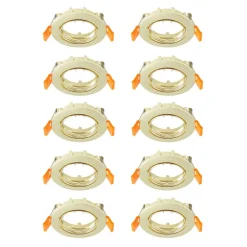 PRIOS innfelt taklampe Fibur, gull, sink, Ø 8,2 cm, 10 stk| Downlights|Spotter I Tak