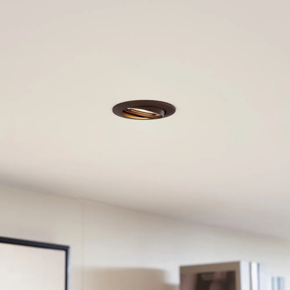 PRIOS innfelt taklampe Fibur, bronse, aluminium, Ø 8,2 cm Best