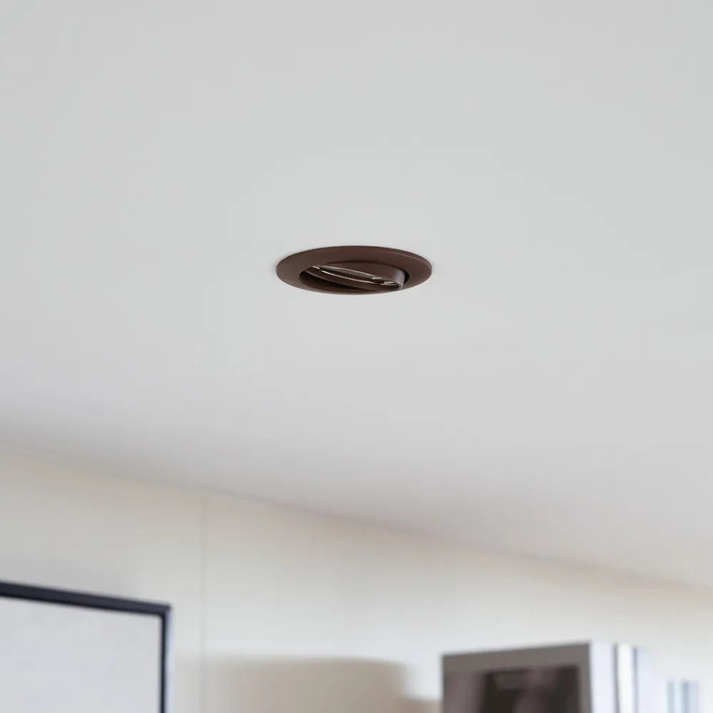 PRIOS innfelt taklampe Fibur, bronse, aluminium, Ø 8,2 cm Best