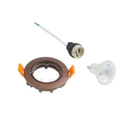 PRIOS innfelt taklampe Fibur, bronse, aluminium, Ø 8,2 cm Best