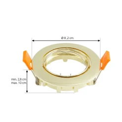 PRIOS innfelt taklampe Fibur, gull, aluminium, Ø 8,2 cm Clearance