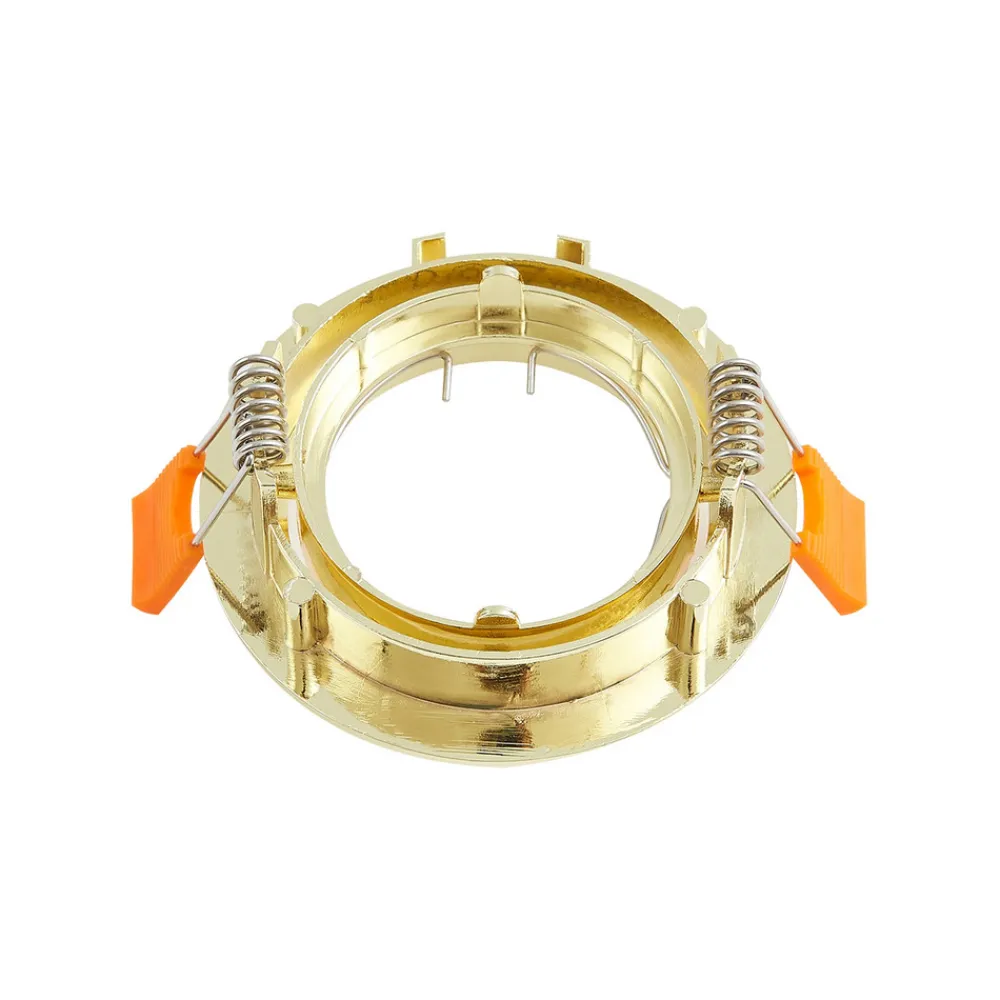 PRIOS innfelt taklampe Fibur, gull, aluminium, Ø 8,2 cm Clearance