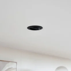 PRIOS innfelt taklampe Fibur, svart, aluminium, Ø 8,2 cm New