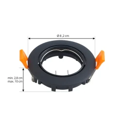 PRIOS innfelt taklampe Fibur, svart, aluminium, Ø 8,2 cm New