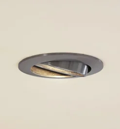 PRIOS innfelt taklampe Fibur, grå, aluminium, Ø 8,2 cm| Downlights
