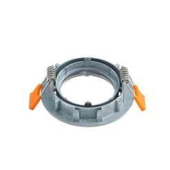 PRIOS innfelt taklampe Fibur, grå, aluminium, Ø 8,2 cm| Downlights