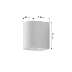 PRIOS Irfan utendørs vegglampe rund hvit 10 cm Best