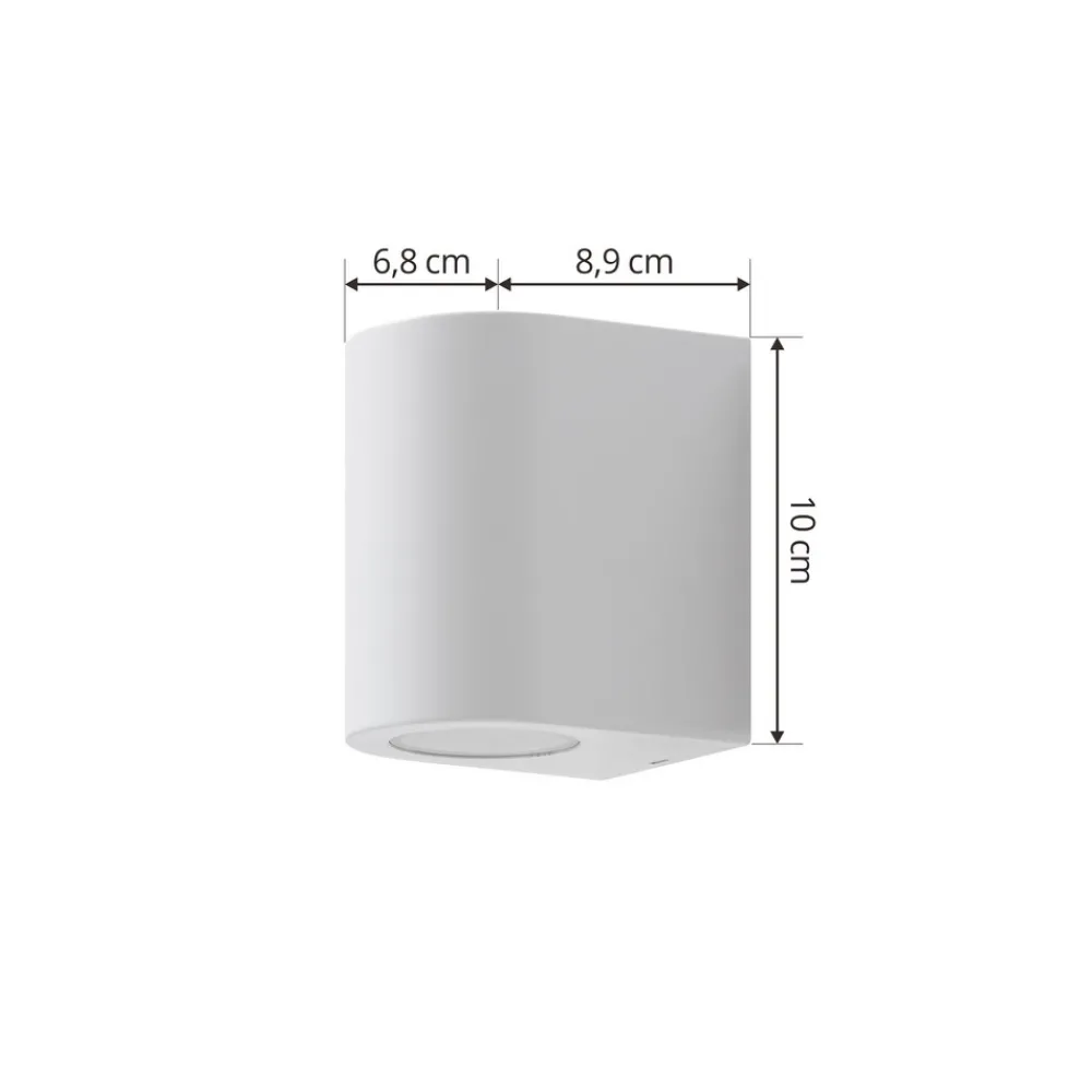 PRIOS Irfan utendørs vegglampe rund hvit 10 cm Best