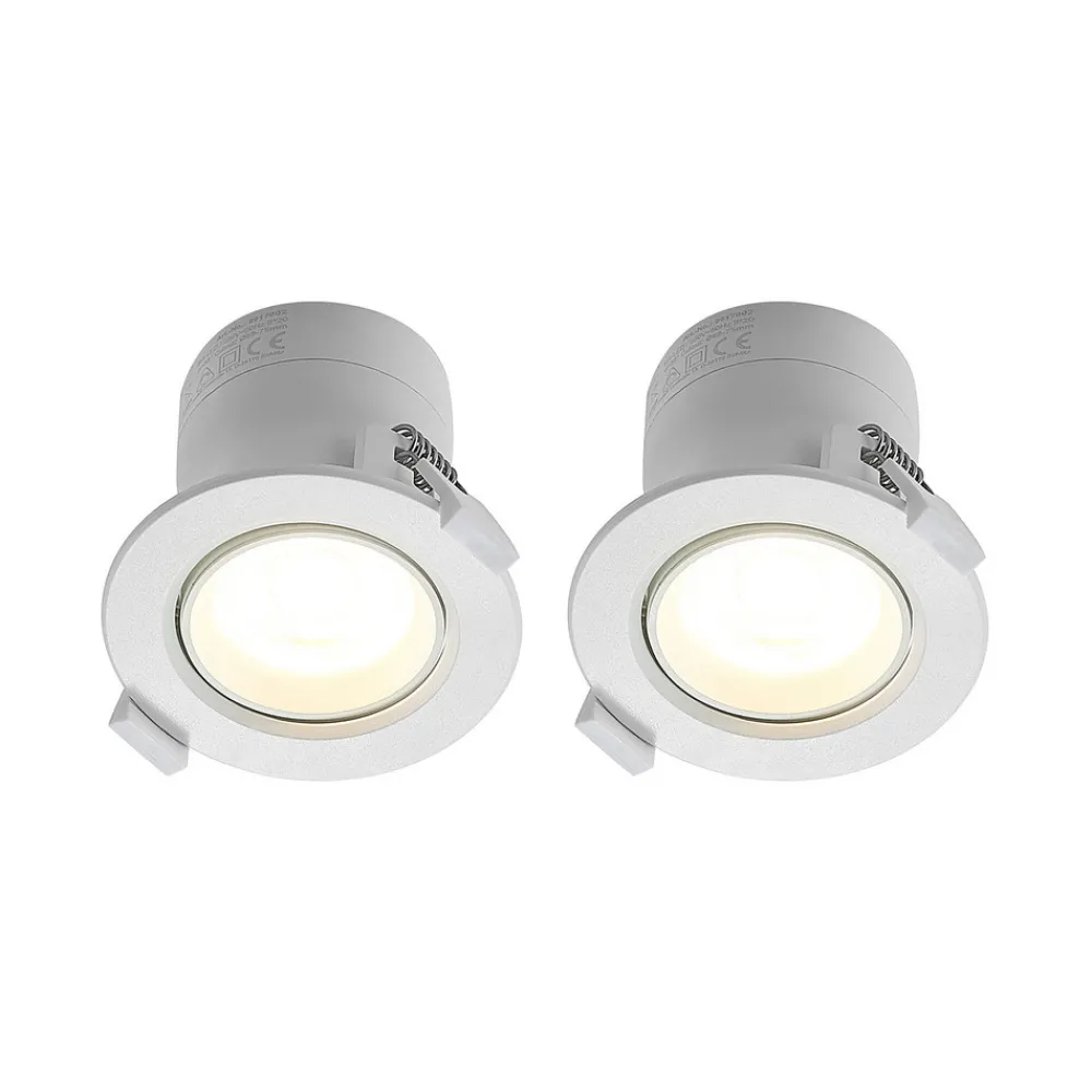 PRIOS LED innbyggingslampe Shima, hvit, 9W, 3000K, 2 enheter, dimbar Outlet