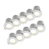 PRIOS LED innbyggingslampe Shima, hvit, 9W, 3000K, 10stk, dimbar| Downlights