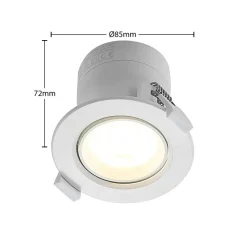 PRIOS LED innbyggingslampe Shima, hvit, 9W, 3000K, 10stk, dimbar| Downlights