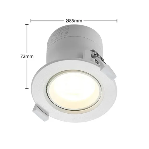 PRIOS LED innbyggingslampe Shima, hvit, 9W, 3000K, 10stk, dimbar| Downlights