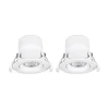 PRIOS LED innfellingslampe Shima, hvit, 7W, 3000K, 2 enheter, dimbar Best