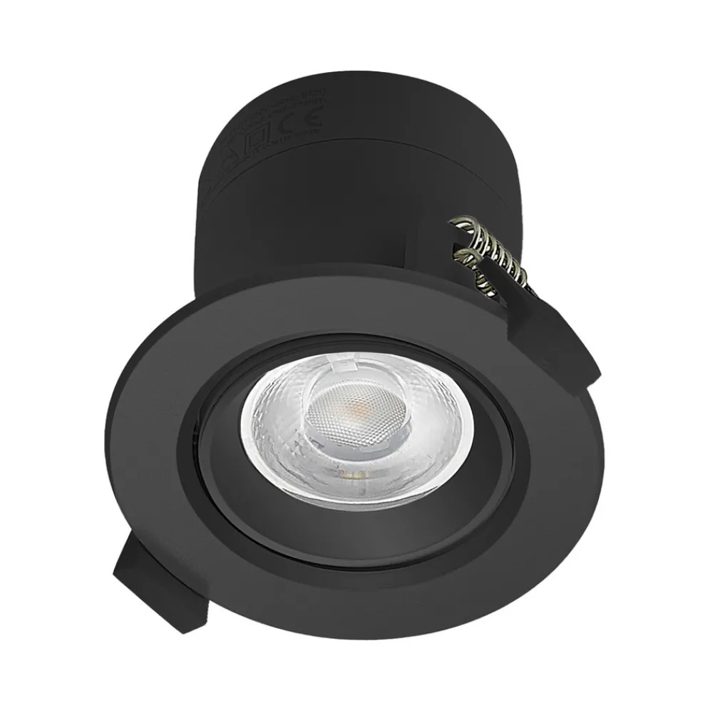 PRIOS LED innfellingslampe Shima, svart, 9 W, 3000K, dimbar Outlet