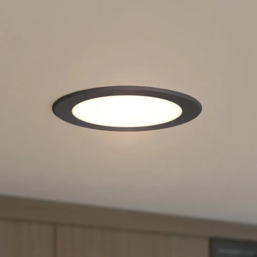 PRIOS LED innfelt spot Rida, svart, 14,5 cm, 12 W, CCT