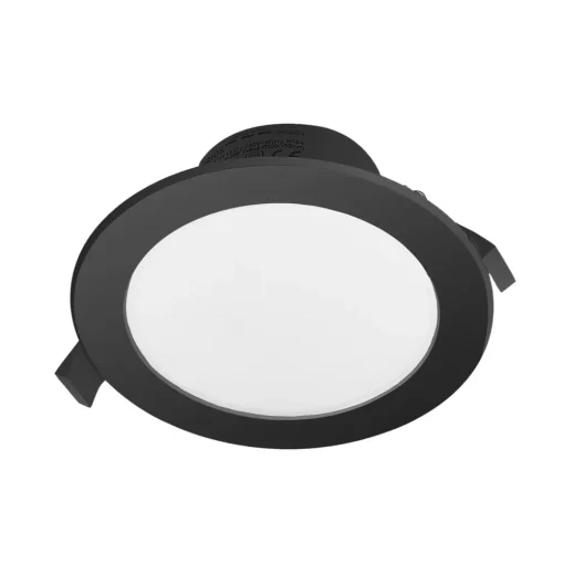 PRIOS LED innfelt spot Rida, svart, 14,5 cm, 12 W, CCT