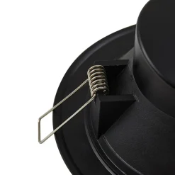 PRIOS LED innfelt spot Rida, svart, 14,5 cm, 12 W, CCT