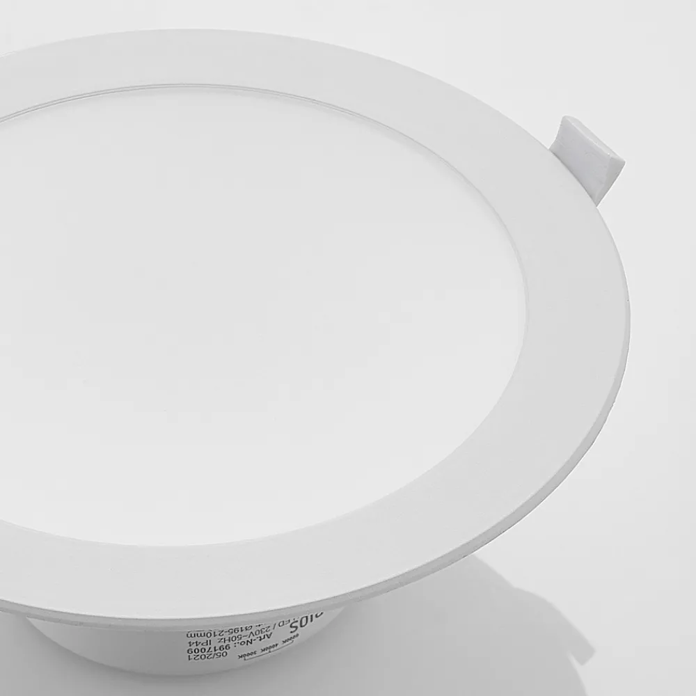 PRIOS LED innfelt spot Rida, hvit. Ø 23 cm, 25W, CCT, IP44 Clearance