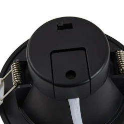 PRIOS LED innfelt spot Rida, svart, Ø 10 cm, CCT, IP44| Downlights