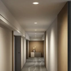 PRIOS LED innfelt spot Rida, hvit. Ø 19 cm, CCT, IP44| Kontorbelysning|Downlights