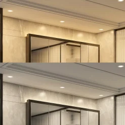 PRIOS LED innfelt spot Rida, hvit. Ø 10 cm, CCT, IP44| Butikkbelysning|Kontorbelysning