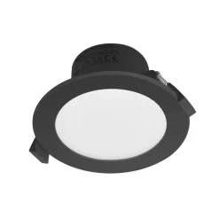 PRIOS LED innfelt spot Rida, svart, Ø 12 cm, CCT, IP44 Online