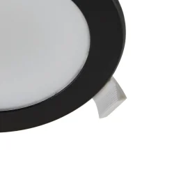 PRIOS LED innfelt spot Rida, svart, Ø 12 cm, CCT, IP44 Online