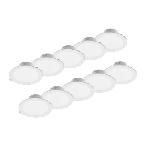 PRIOS LED-innbyggingslampe Rida, 10stk, hvit, 23cm, 25W, CCT, IP44 Outlet