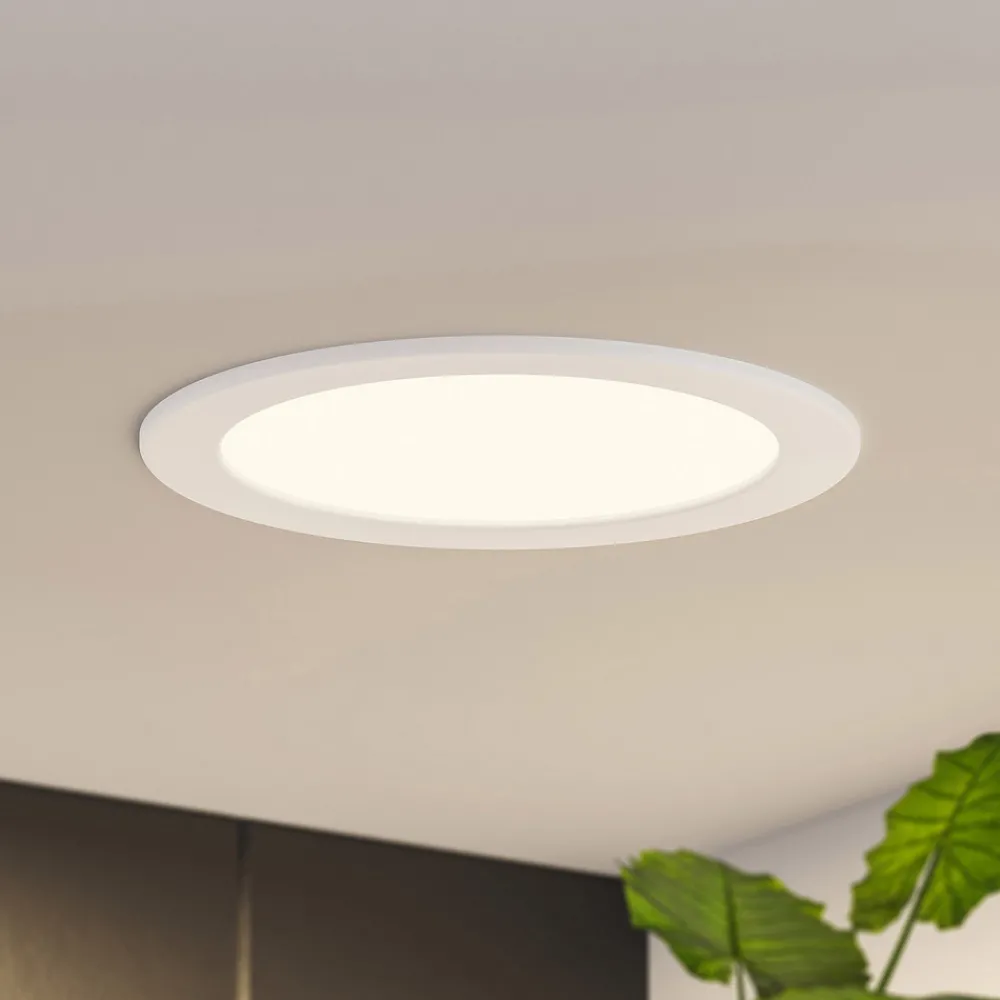 PRIOS LED-innbyggingslampe Cadance, hvit, 22 cm, sett med 3 stk, CCT New