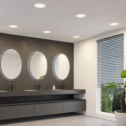 PRIOS LED-innbyggingslampe Cadance, hvit, 22 cm, sett med 3 stk, CCT New