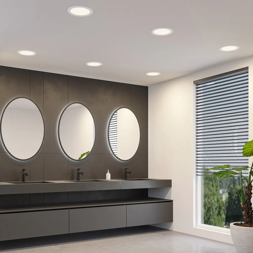 PRIOS LED-innbyggingslampe Cadance, hvit, 22 cm, sett med 3 stk, CCT New