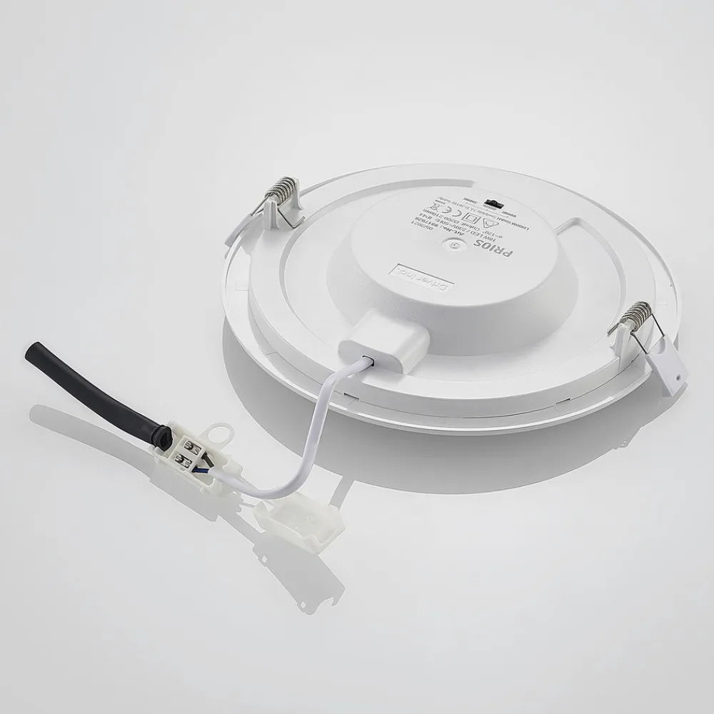 PRIOS LED-innbyggingslampe Cadance, hvit, 22 cm, sett med 3 stk, CCT New