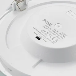 PRIOS LED-innbyggingslampe Cadance, hvit, 22 cm, sett med 3 stk, CCT New