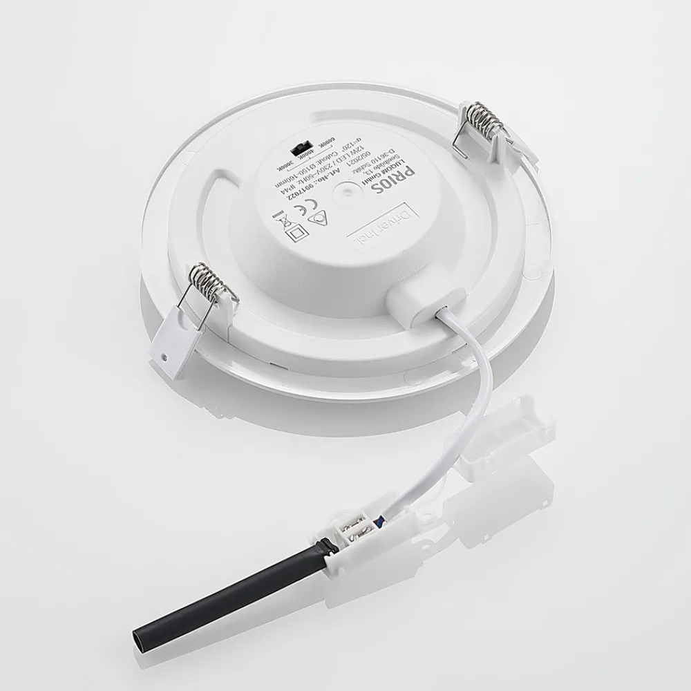 PRIOS LED-innbyggingslampe Cadance, hvit, 17 cm, sett med 10 stk, CCT Best