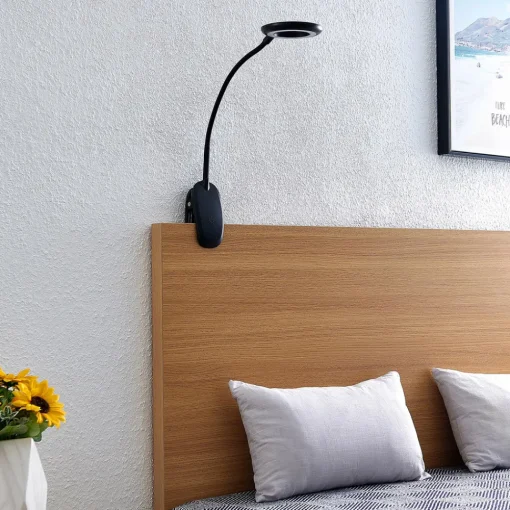 PRIOS LED-klemmelampe Harumi, svart, oppladbart batteri, USB, 51 cm Discount