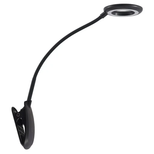 PRIOS LED-klemmelampe Harumi, svart, oppladbart batteri, USB, 51 cm Discount