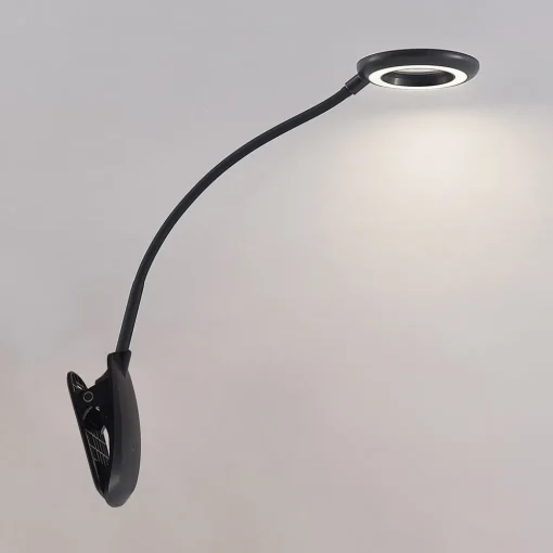 PRIOS LED-klemmelampe Harumi, svart, oppladbart batteri, USB, 51 cm Discount
