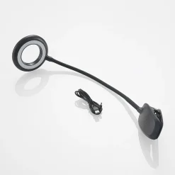 PRIOS LED-klemmelampe Harumi, svart, oppladbart batteri, USB, 51 cm Discount