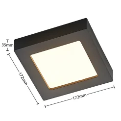 PRIOS LED-taklampe Alette, svart, 12 W, CCT, dimbar Best