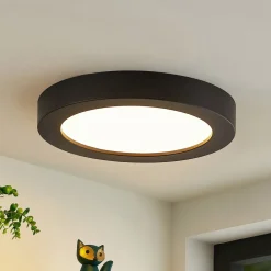 PRIOS LED-taklampe Edwina, svart, 23 cm, CCT, IP44| Led-Innendørs