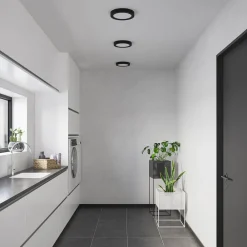 PRIOS LED-taklampe Edwina, svart, 25 cm, CCT, IP44| Led-Innendørs